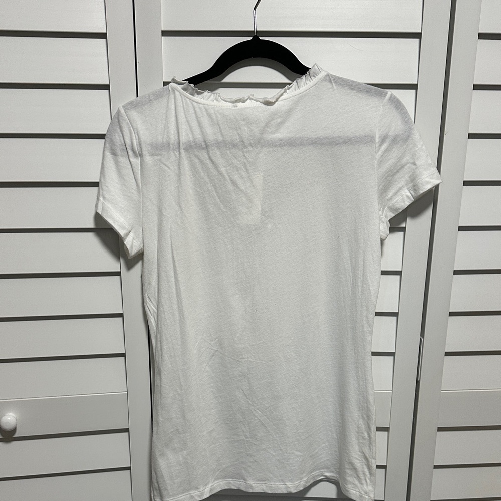 Banana Republic White and Cream Ruffle Tee - Picture 5 of 6